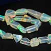 Natural Welo Ethiopian Opal Faceted Step Cut Nugget Beads Strand